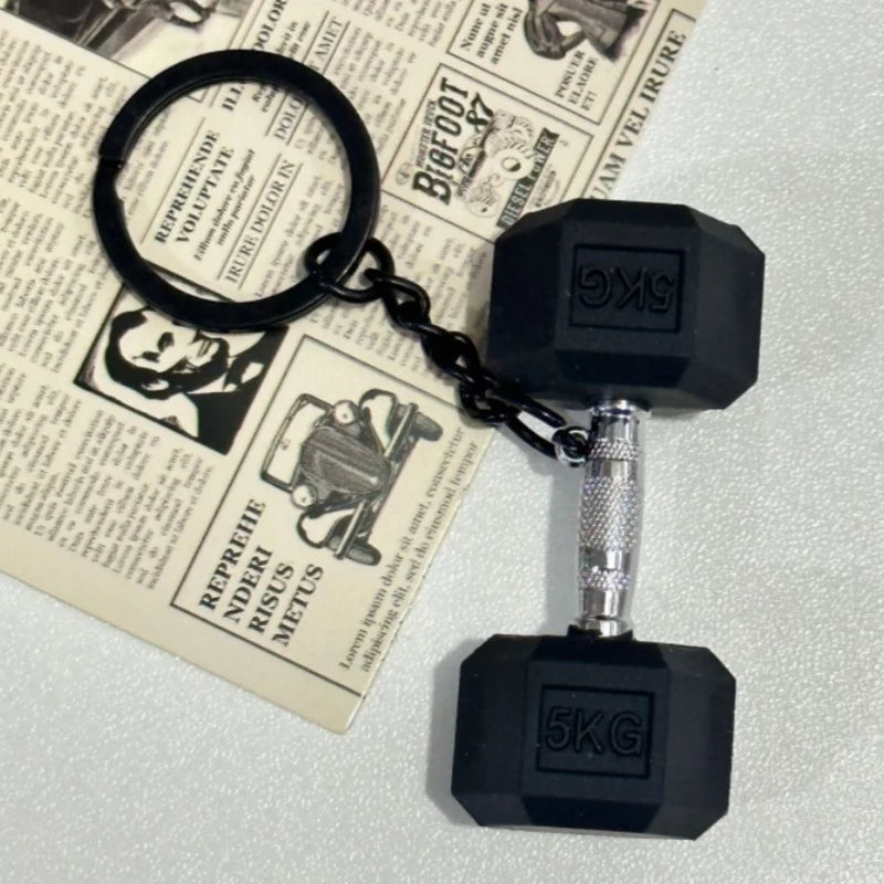 Silicone Barbell Keychain - Ideal Gift for Fitness Enthusiasts, Detachable Gym Charm and Bag Pendant