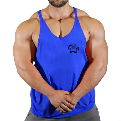 Men's Bodybuilding Sleeveless Gym T-Shirts with Suspenders
