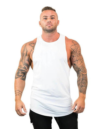 Men's Cotton Sleeveless Gym Tank Tops - Bodybuilding and Fitness Workout Vests