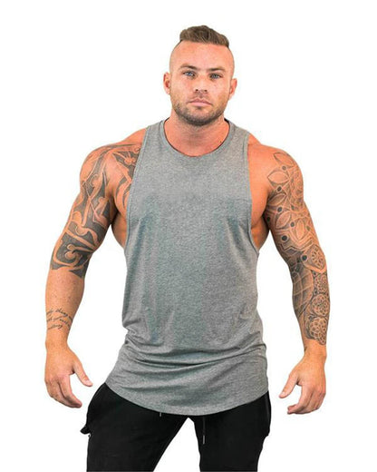 Men's Cotton Sleeveless Gym Tank Tops - Bodybuilding and Fitness Workout Vests