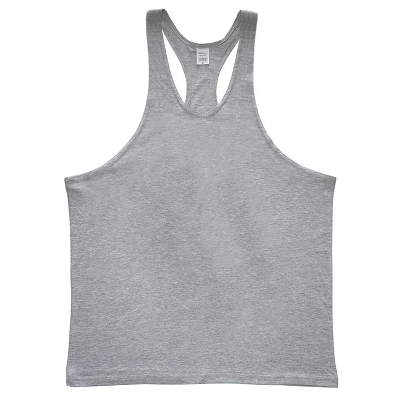 Men's Cotton Sleeveless Gym Tank Tops - Bodybuilding and Fitness Workout Vests
