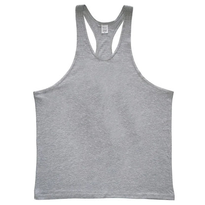 Men's Cotton Sleeveless Gym Tank Tops - Bodybuilding and Fitness Workout Vests