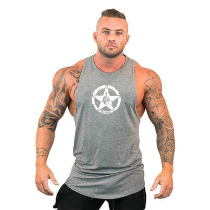 Men's Cotton Sleeveless Gym Tank Tops - Bodybuilding and Fitness Workout Vests