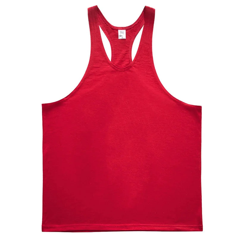 Men's Cotton Sleeveless Gym Tank Tops - Bodybuilding and Fitness Workout Vests