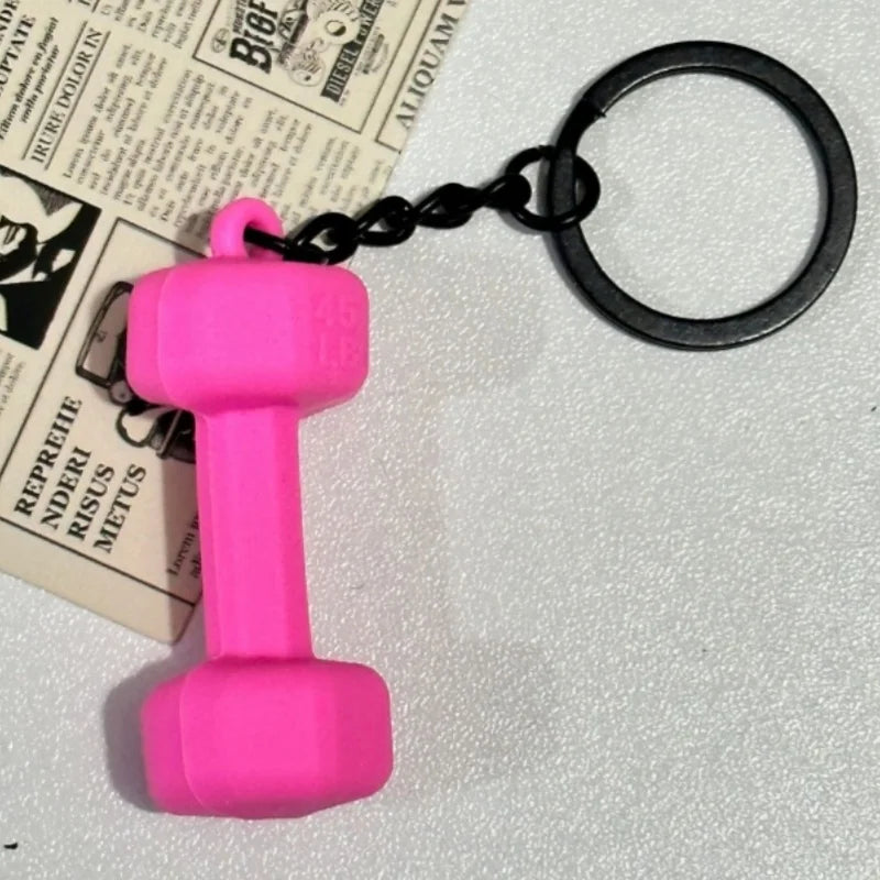 Silicone Barbell Keychain - Ideal Gift for Fitness Enthusiasts, Detachable Gym Charm and Bag Pendant