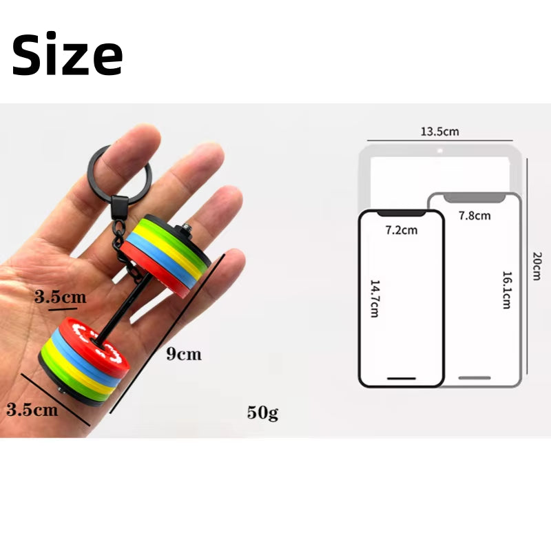 Silicone Barbell Keychain - Ideal Gift for Fitness Enthusiasts, Detachable Gym Charm and Bag Pendant