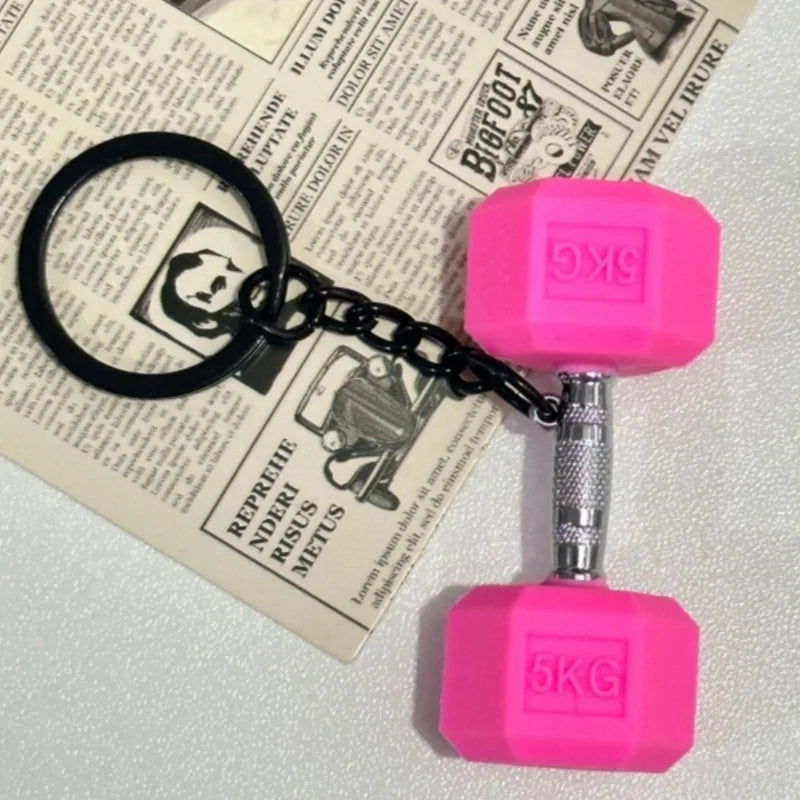 Silicone Barbell Keychain - Ideal Gift for Fitness Enthusiasts, Detachable Gym Charm and Bag Pendant