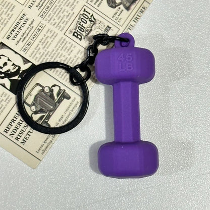 Silicone Barbell Keychain - Ideal Gift for Fitness Enthusiasts, Detachable Gym Charm and Bag Pendant