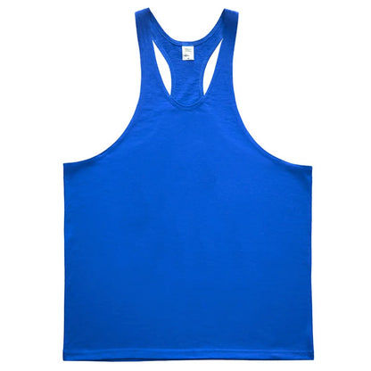 Men's Cotton Sleeveless Gym Tank Tops - Bodybuilding and Fitness Workout Vests
